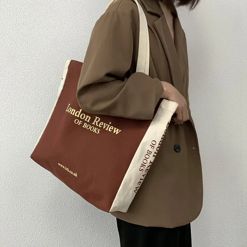 Sac shopper en toile Marron